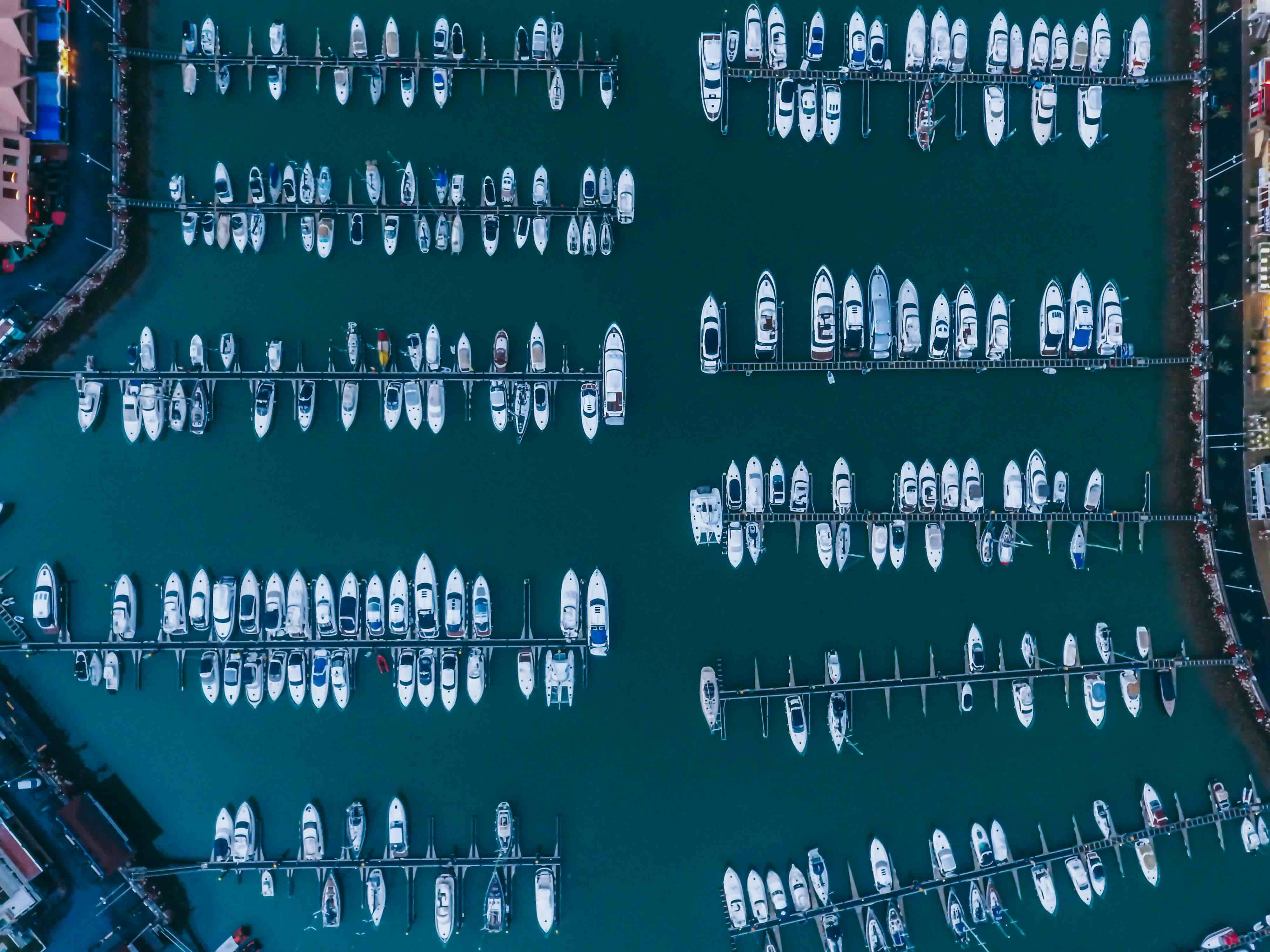 Marina dock with boats